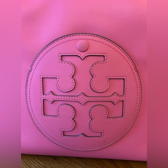 Tory Burch Small Ella Bio Tote large logo hidden pocket w/dust bag and strap - Picture 13 of 16